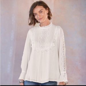 Sundance ivory lace and grace blouse Medium
